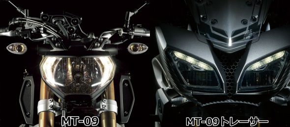 MT-09(型式 EBL-RN34J)とMT-09トレーサーABS(型式 EBL-RN36J)のヘッドライトの違いを比較