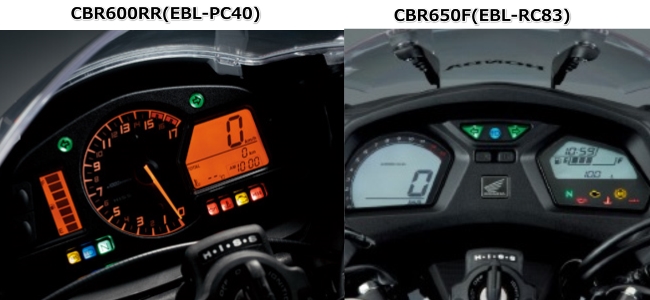 CBR600RRとCBR650Fのメーター