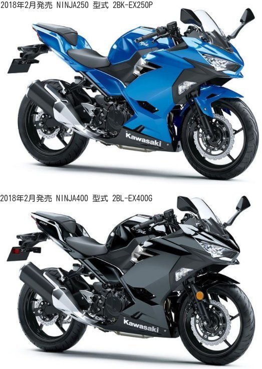カワサキ Ninja250とNinja400の2018年モデルの違いを比較